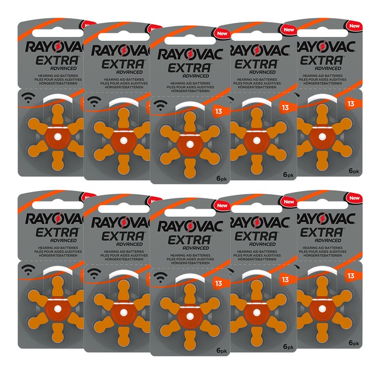 Orange (Size 13) Rayovac Extra Batteries 
